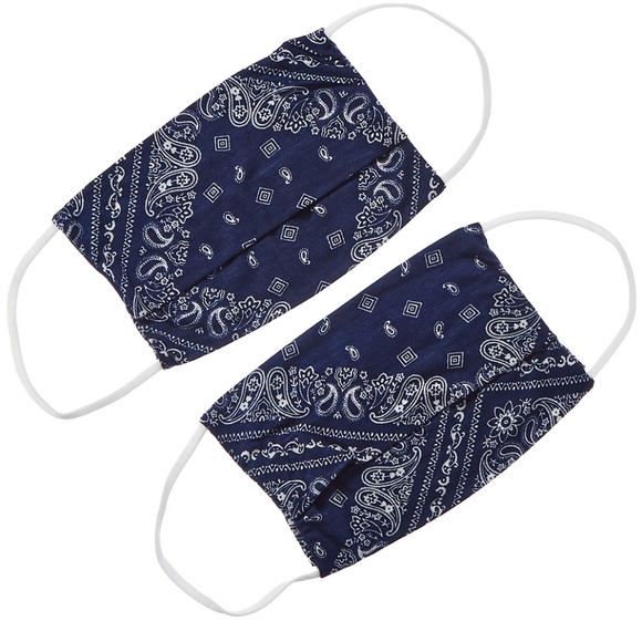 American Mask Project Set of 2 Cloth Face Mask Navy bandana - Picture 1 of 3